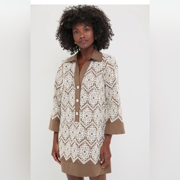 Tuckernuck Mocha Mousse Lace Collier Dress – Size Small - EUC - Picture 5 of 13